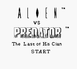 Alien vs Predator - The Last of His Clan (USA) - Title Screen