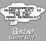 Barbie - Game Girl (USA, Europe) - Title Screen