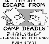 Bart Simpson's Escape from Camp Deadly (USA, Europe) - Title Screen