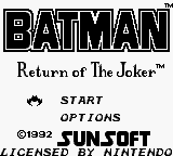 Batman - Return of the Joker (USA, Europe) - Title Screen