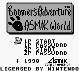 Boomer's Adventure in ASMIK World (USA) - Title Screen
