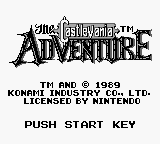 Castlevania - The Adventure (USA) - Title Screen