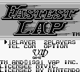 Fastest Lap (Japan) (En) - Title Screen