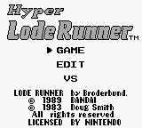 Hyper Lode Runner (World) (Rev 1) - Title Screen