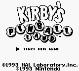 Kirby's Pinball Land (USA, Europe) - Title Screen