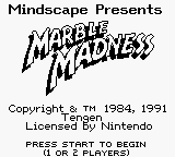 Marble Madness (USA, Europe) - Title Screen
