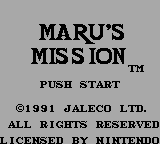 Maru's Mission (USA) - Title Screen