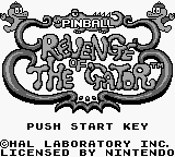Pinball - Revenge of the 'Gator (USA, Europe) - Title Screen