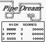 Pipe Dream (USA) - Title Screen