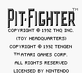 Pit-Fighter (USA, Europe) - Title Screen