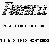 Play Action Football (USA) - Title Screen
