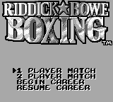 Riddick Bowe Boxing (USA) - Title Screen