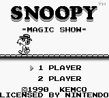 Snoopy's Magic Show (USA, Europe) - Title Screen