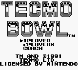 Tecmo Bowl (USA) - Title Screen