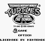 Teenage Mutant Ninja Turtles II - Back from the Sewers (USA) - Title Screen