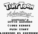 Tiny Toon Adventures 2 - Montana's Movie Madness (USA, Europe) - Title Screen