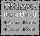 Ultima - Runes of Virtue II (USA) - Title Screen