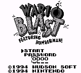 Wario Blast Featuring Bomberman! (USA, Europe) (SGB Enhanced) - Title Screen
