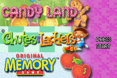 3 Game Pack! - Candy Land + Chutes and Ladders + Original Memory Game (USA) - Title Screen