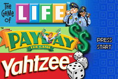 3 Game Pack! - The Game of Life + Payday + Yahtzee (USA) - Title Screen