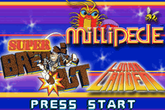 3 Games in One! - Super Breakout + Millipede + Lunar Lander (USA) - Title Screen
