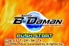 Battle B-Daman - Fire Spirits! (USA) - Title Screen