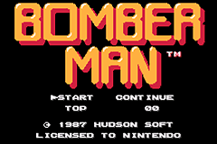 Classic NES Series: Bomberman - Title Screen
