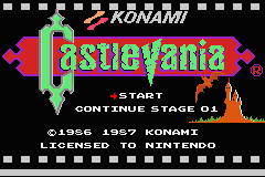 Classic NES Series: Castlevania - Title Screen