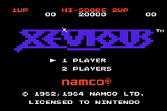 Classic NES Series: Xevious - Title Screen