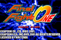 Final Fight One (USA) - Title Screen