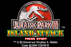 Jurassic Park III - Island Attack (USA) - Title Screen