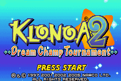 Klonoa 2 - Dream Champ Tournament (USA) - Title Screen