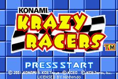 Konami Krazy Racers (USA) - Title Screen