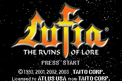 Lufia - The Ruins of Lore (USA) - Title Screen