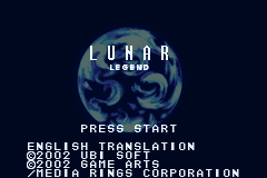 Lunar Legend (USA) - Title Screen