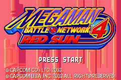 Megaman - Battle Network 4 - Red Sun (USA) - Title Screen
