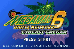 Megaman - Battle Network 6 - Cybeast Gregar (USA) - Title Screen