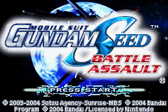 Mobile Suit Gundam Seed - Battle Assault (USA) - Title Screen