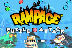 Rampage - Puzzle Attack (USA, Europe) - Title Screen
