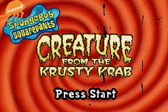 SpongeBob SquarePants - Creature from the Krusty Krab (USA) - Title Screen