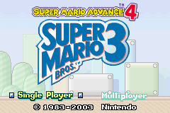 Super Mario Advance 4 - Super Mario Bros. 3 (USA, Australia) (Rev 1) - Title Screen