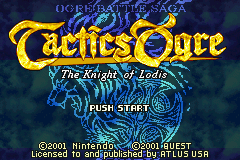 Tactics Ogre - The Knight of Lodis (USA) - Title Screen