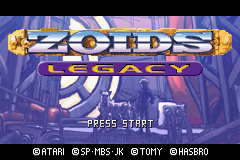 Zoids - Legacy (USA) - Title Screen
