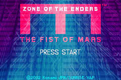 Zone of the Enders - The Fist of Mars (USA) - Title Screen