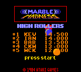 Marble Madness (USA, Europe) - Title Screen