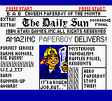 Paperboy (USA, Europe) - Title Screen