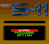 Project S-11 (USA) - Title Screen