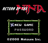 Return of the Ninja (USA) - Title Screen