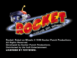 Rocket - Robot on Wheels (USA) - Title Screen