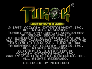 Turok - Dinosaur Hunter (USA) (Rev 2) - Title Screen